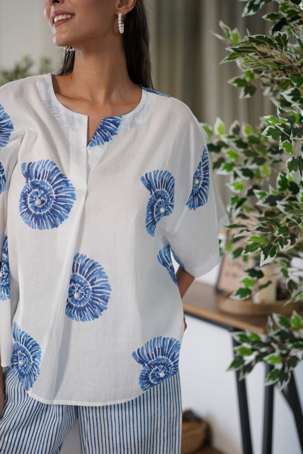 Sea Swirl Blue  Coord set (Set of 2)