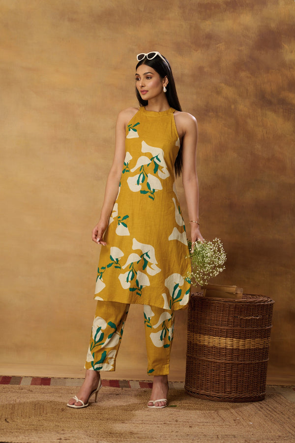 Marigold  Halter Kurta Set (Set of 2)