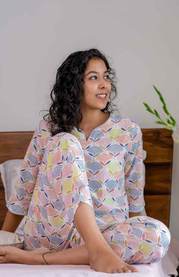 Rainbow Dreams- Pajama Set with Eye Mask