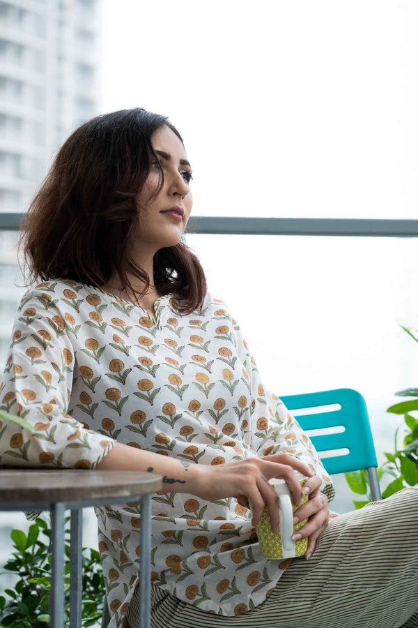 Drowsy Daisy- Pajama Set with eye mask