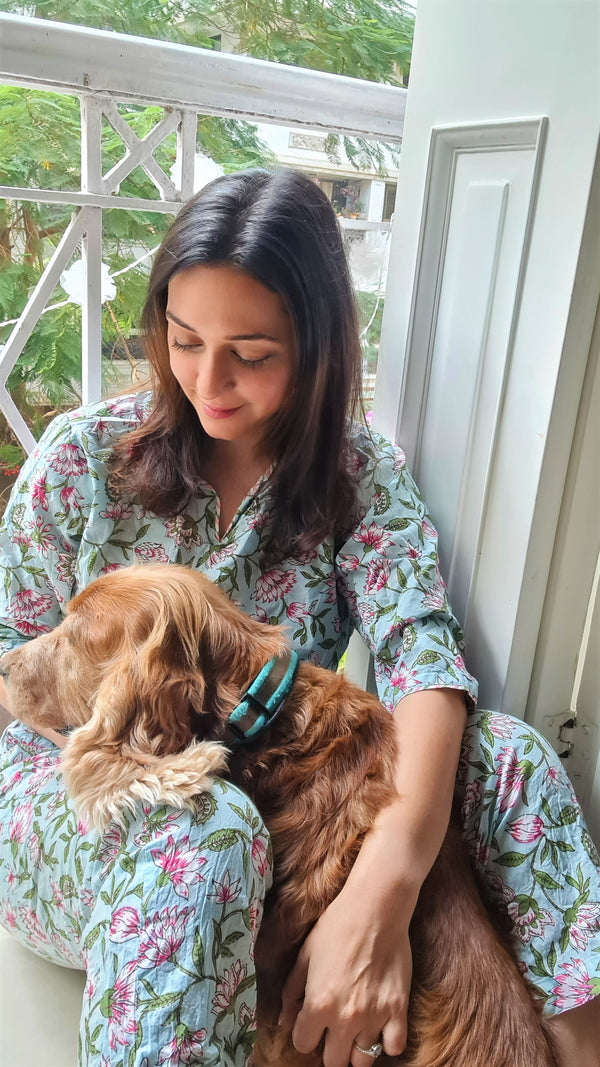 Water Lily Blush Pj Set (with matching scrunchy)